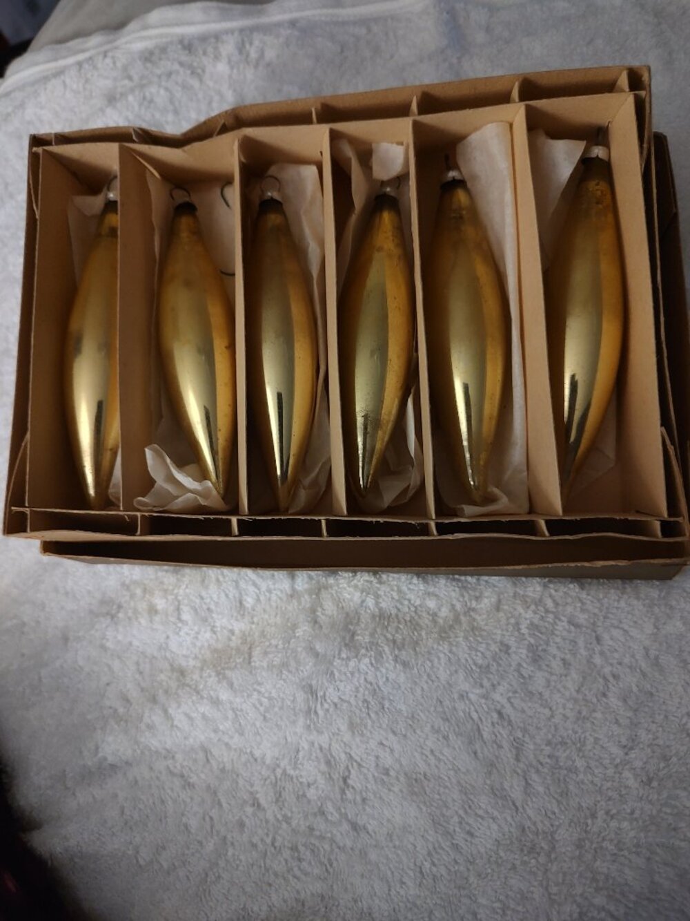 CHRISTMAS ORNAMENTS TEARDROPS WEST GERMANY VINTAGE